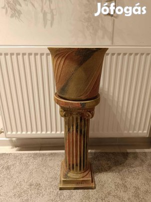 Kerámia virágtartó oszlop,kaspóval .