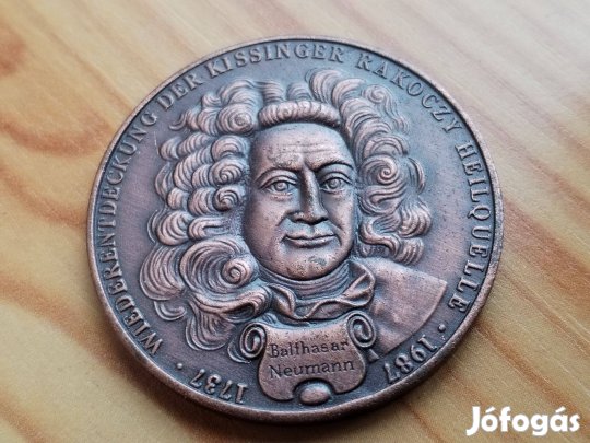 "Kissingen Baltasar Neumann" 1737-1987 Bronz emlékérem