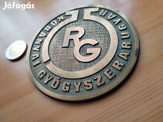 "Kőbányai Gyógyszertár" Nagy bronz plakett ritka db