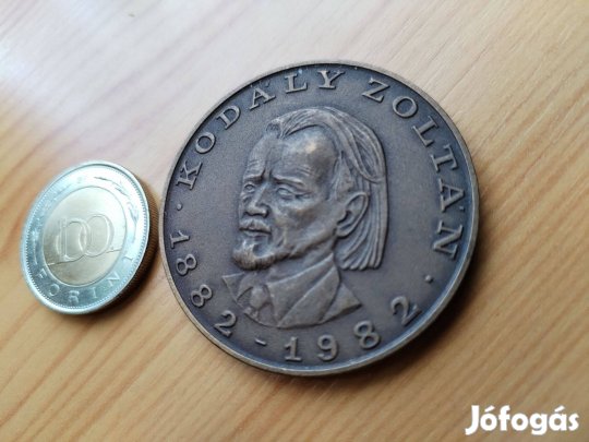 "Kodály Zoltán" 1882-1982 bronz jubileumi plakett