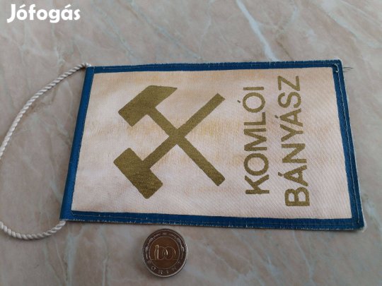 "Komlói Bányász Labdarúgó club" Eredeti régi asztali zászló