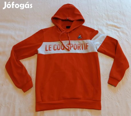 "Le Coq Sportif" Old School Narancs Kapucnis Pulóver (S méret)