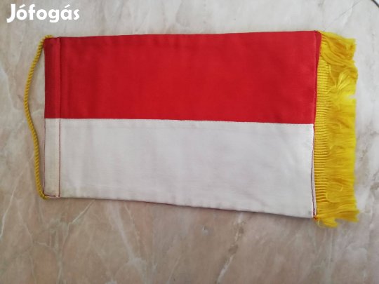 "Lengyel" régi selyem Asztali zászló kézel varrot