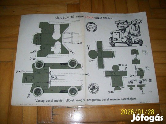 "Lenin páncélautója"-Régi makett-kivágó MHSZ