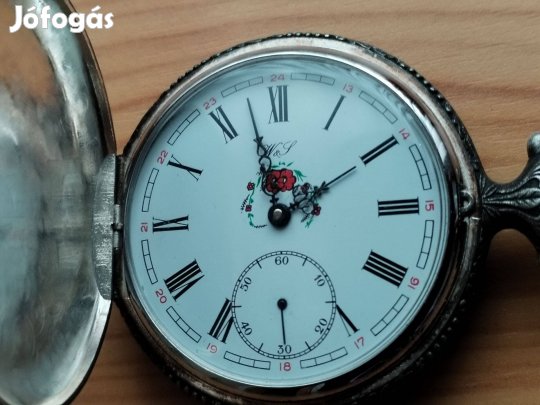 "Lovas" Svájci zsebóra ezüstözött Unitas szerkezettel eredeti db