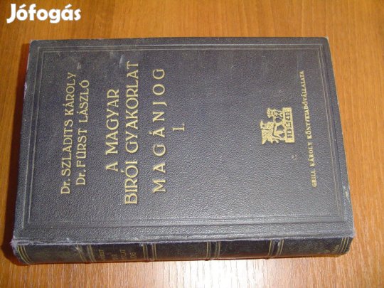 "Magánjog" 1935-ös Magyar Bírói Gyakorlat ritka gyűjteményes