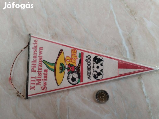 "Mexikói Labdarúgó VB" 1986-os eredeti asztali zászló ritka db