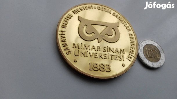 "Mimar Sinan" Török Egyetemi Kitüntető alapítási plakett aranyo