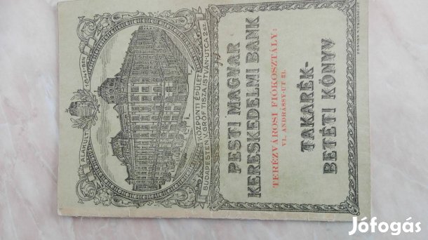 "Pesti Magyar Kereskedelmi Bank" Régi ritka Takarékkönyv