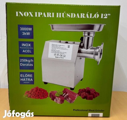 Professzionális húsdaráló Inox 12" (rozsdamentes acél)