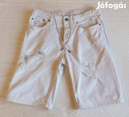 "Pull & Bear" Fehér Farmer Férfi Térdnadrág / Bermuda (M méret)