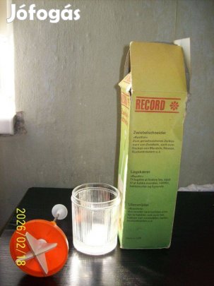 "Record" régi hagyma szeletelő dobozával-Made in GDR
