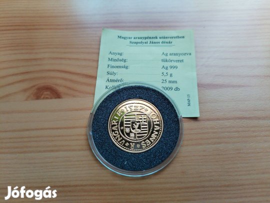 "Szapolyai János" Denár aranyozot szín ezüst emlékérem