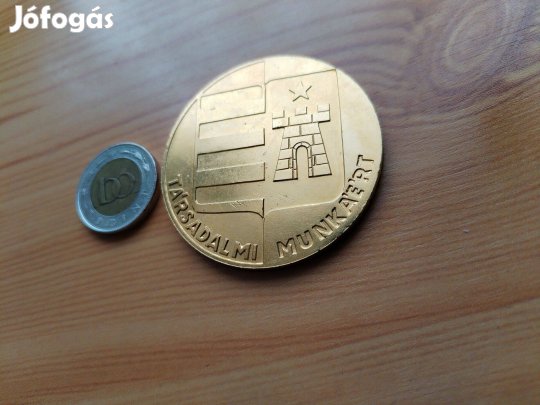 "Tata város" Kitüntető plakett Aranyozott régi szép db