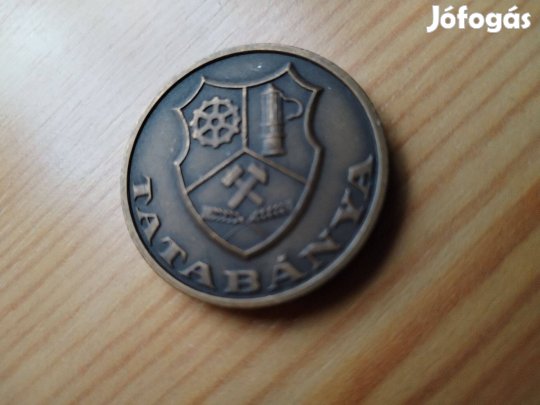 "Tatabánya város" Régi címeres bronz emlékérem