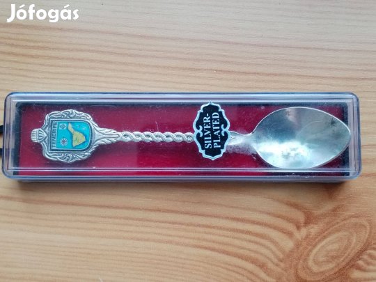 "Tenerife" dísz kiskanál ezüstözött régi db dobozában