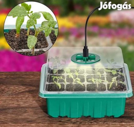 &Uuml;ltetőbox 12db-os Növényneveló Ledlámpával (4588)