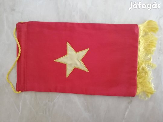 "Vietnámi" kézel varrot Selyem régi asztali zászló
