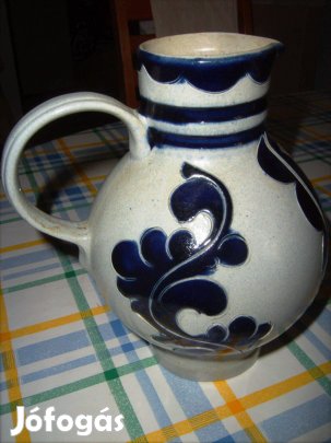 "Westerwalder Steinzeug" csodás füles kócserép boroskancsó