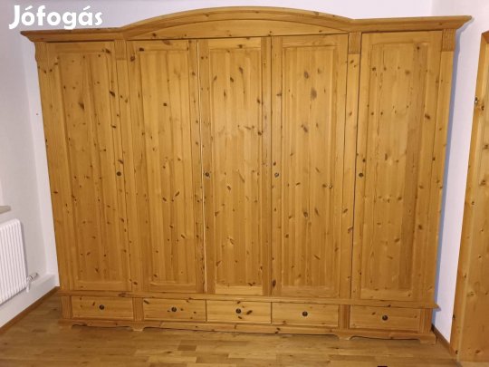 !!Raktárürítes!!Nagymeretű tömörfenyő gardróbszekrény