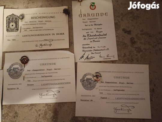 ?? Régi német lövész jelvények + oklevelek