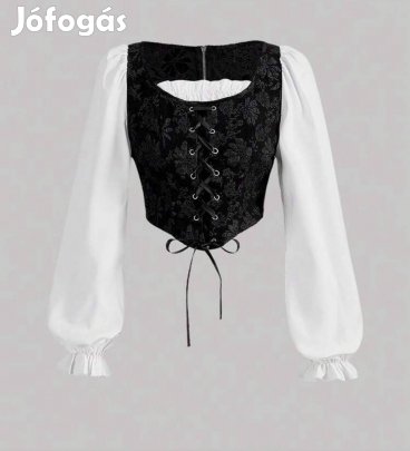 jacquarfűzős  blúz virágos