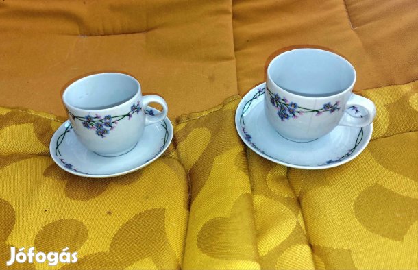alfoldi porcelán 2db csésze ibolyas