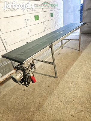 alu vázas szállítószalag 3100x600mmm 6,5m/perc válogatószalag.