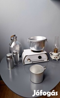 aluminium kulacs, bögre, tál fedővel