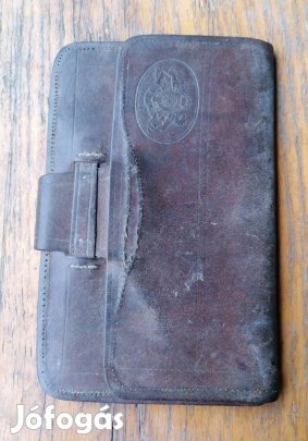 antik címeres bőr irattárca
