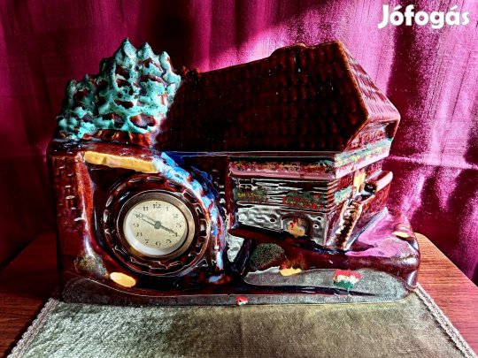 antik vízimalom kandalló óra német hagyaték 