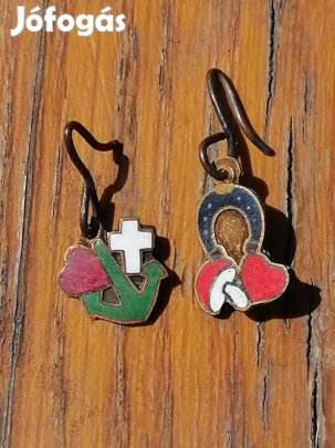 antik zománcozott fülbevaló 