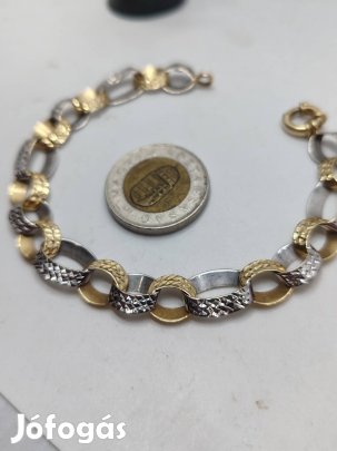 arany 14k mfj sárga fehér baraka típusú karkötő karlánc 34000ft/g
