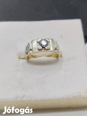 arany 14k sárga rolex fazonú gyűrű cirkóniával 35000ft/g