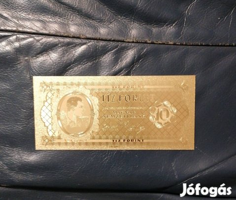 aranyozott 10 forintos bankjegy