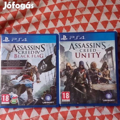 assassins creed black flag és unity ps4 játék 