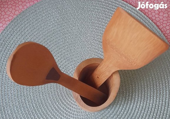 bambusz fakanál + tartó