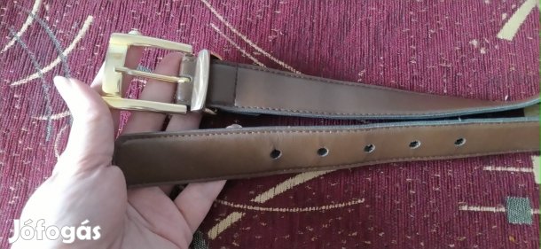 barna fekete arany színű kapcsos bőrhatású öv 