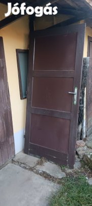 bontott fa bejárati ajtó,  tok nélkül