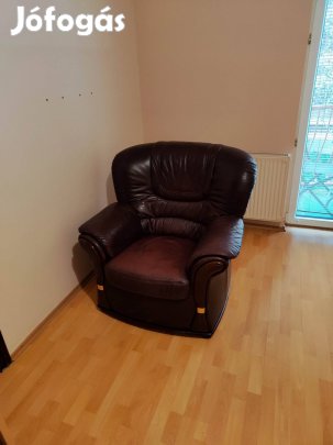 bőr kanapé+ fotel