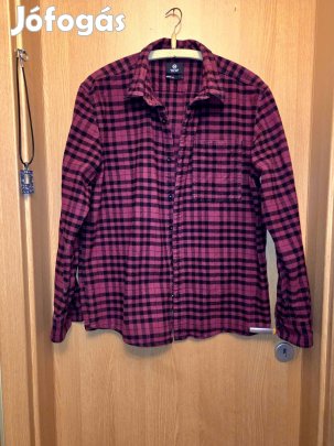 bordo  kockas flanel ing-kabát L es