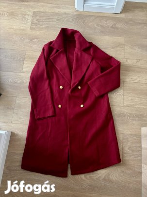 bordó hosszított zakó-kabát M/L