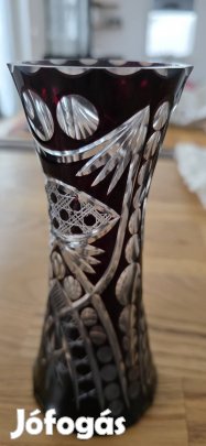 bordó olomkristály váza