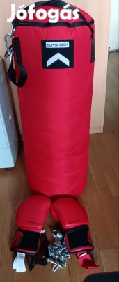 boxzsák, kesztyű, bandázs szalag, rögzítőelem