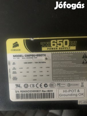 corsair tx650 modularis tápegység