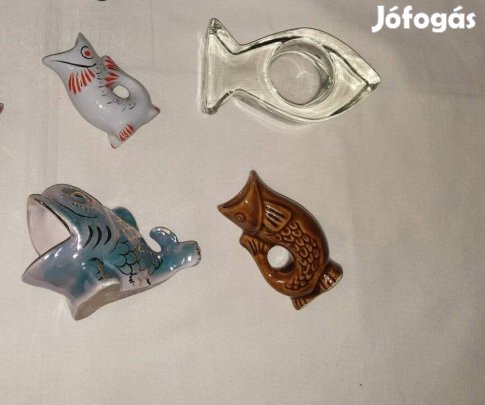 disz halacskak  üveg es porcelan