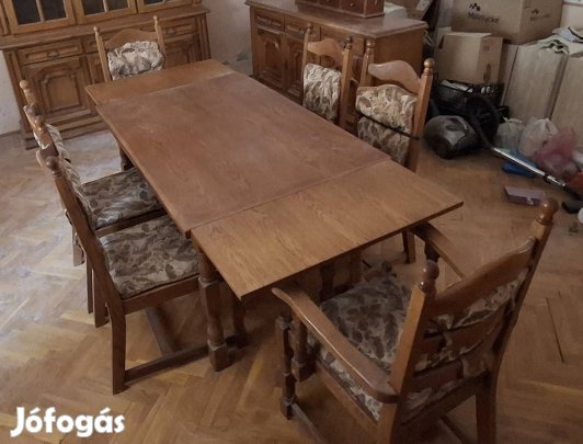 ebédlő asztal bővíthető 6db székkel