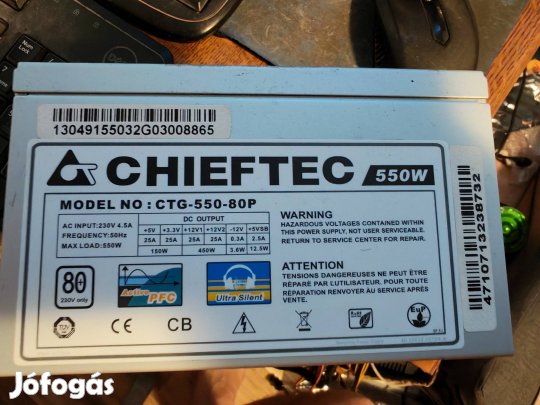 eladó Chieftec 550W-os tápegység. 80+