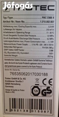eladó Trotec mobil klíma