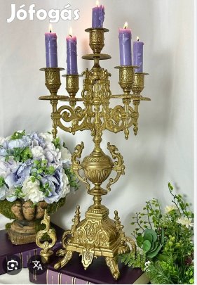eladó antik réz gyertyatartó.